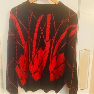 Vintage 80s Western Sportswear Crew Neck Sweater Women’s Small Knit Made USA.